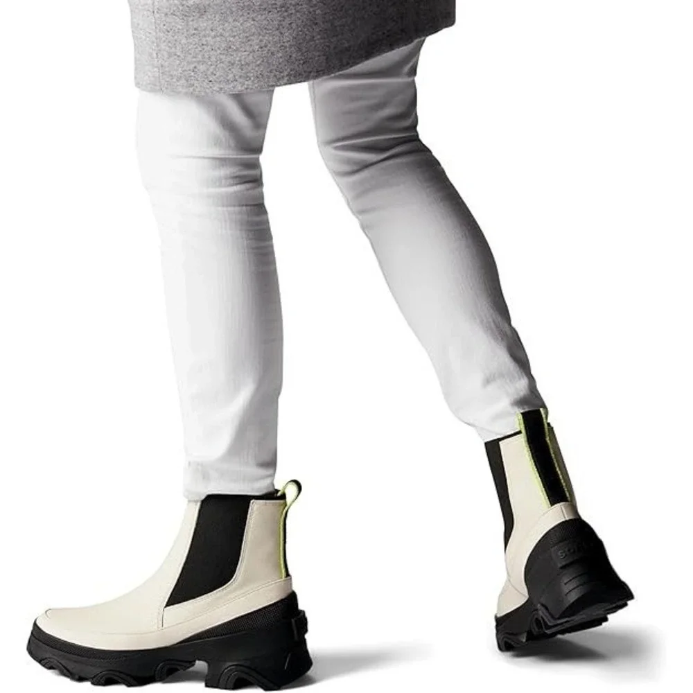 SOREL® (Women's 9.5) BREX™ CHELSEA Waterproof Boot in Chalk/Black - $179